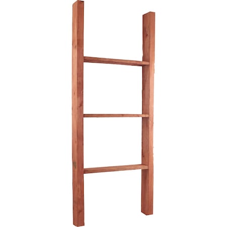 Ekena Millwork 19"W x 48"H x 3 1/2"D Vintage Farmhouse 3 Rung Ladder, Barnwood Decor Collection, Salvage Red DECR019X048X04LDRRD